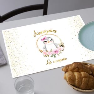Placemat, Golden circles with animal and flowers 2