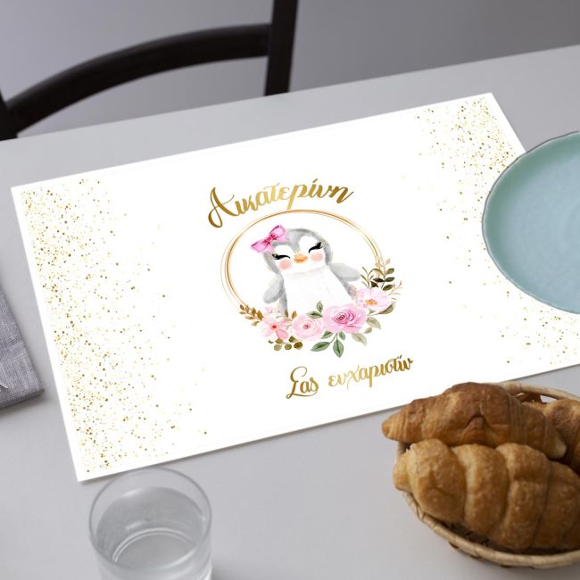 Placemat, Golden circles with animal and flowers