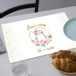 Placemat, Golden circles with animal and flowers