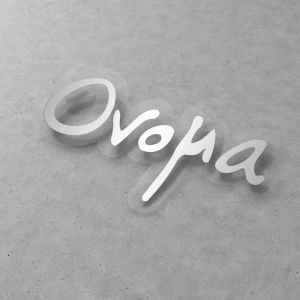 Trasnaparent Sticker label personalized die cut name silver grayprint 2