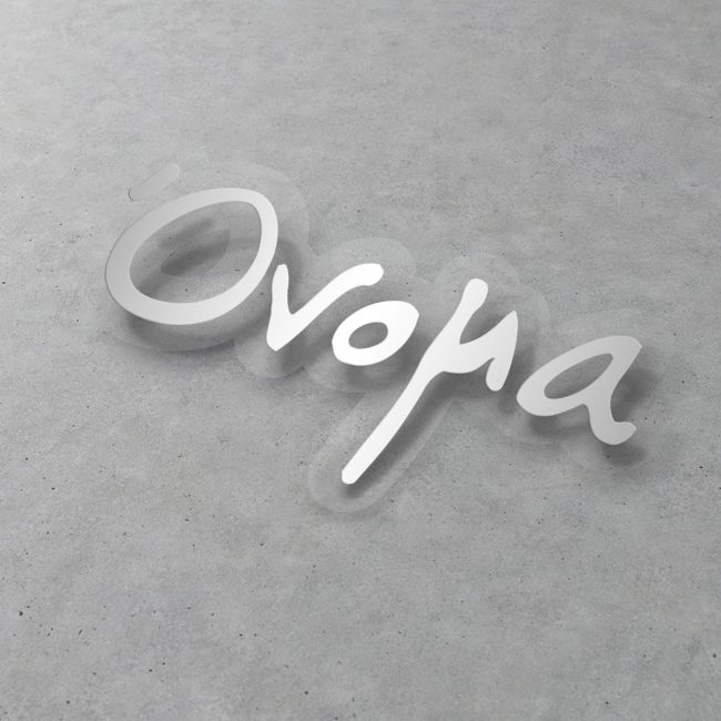 Trasnaparent Sticker label personalized die cut name silver grayprint