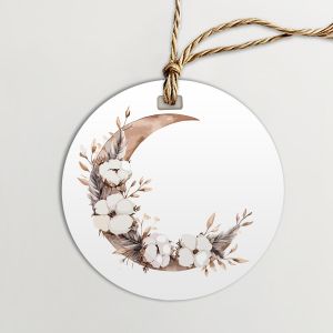 Paper tags, Boho floral moon art1