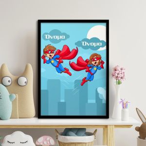 Super heroes brothers, Boy girl, poster