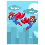 Super heroes brothers, Boy girl, poster