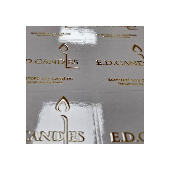 Products Sticker, transparent, gold color, gloss, circular
