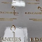 Αυτοκόλλητη διάφανη ετικέτα χρυσό και βερνίκι, κυκλική