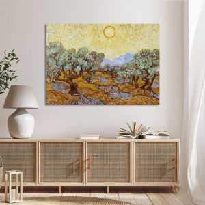 Canvas print Olive trees under sun Vincent van Gogh Framed canvas View 1 2