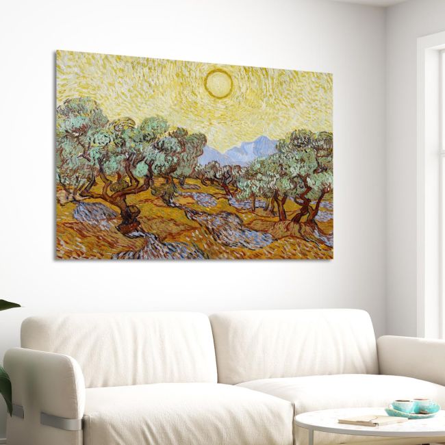 Canvas print Olive trees under sun Vincent van Gogh Framed canvas View 3