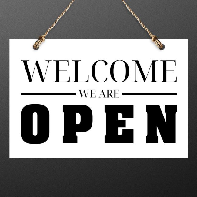 Plexiglass Sign, 2 sided OPEN/CLOSED