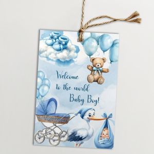 Paper tags welcome to thw world baby boy art 1 View 1 2