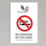 Plexiglass πινακίδα, No Smoking