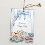 Καρτελάκια γέννησης, welcomeBaby Boy art2