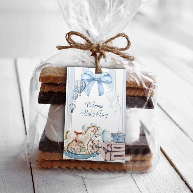 Paper tags, welcome baby boy art 2