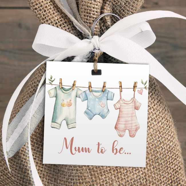 Baby Shower tags, Mum to be Art2, rectangle