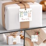 Baby Shower tags, Mum to be Art2, rectangle