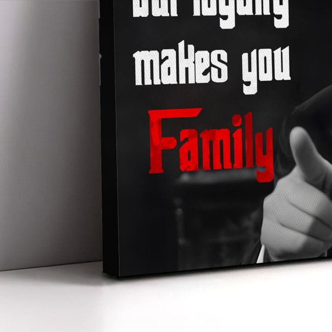 Πίνακας σε καμβά   Blood and family The godfather θέμα Καμβάς τελαρωμένος Όψη 5