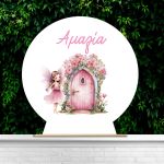 Wooden printed sign, Fairy with magic door