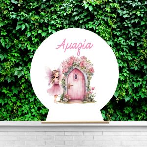 Wooden printed sign, Fairy with magic door 2