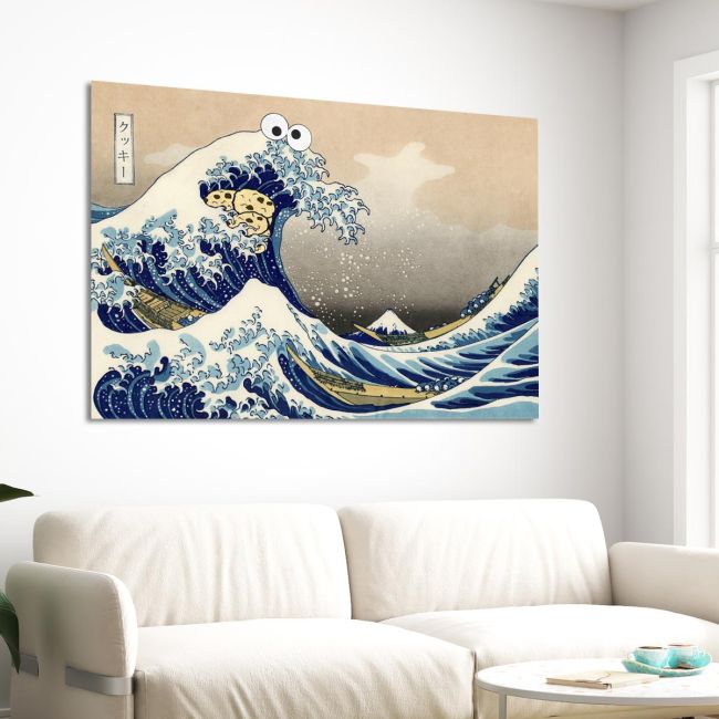 Canvas print The great cookie wave reart (original Hokusai) Framed canvas View 4