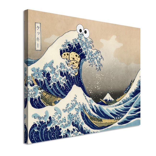 Canvas print The great cookie wave reart (original Hokusai) Framed canvas View 5