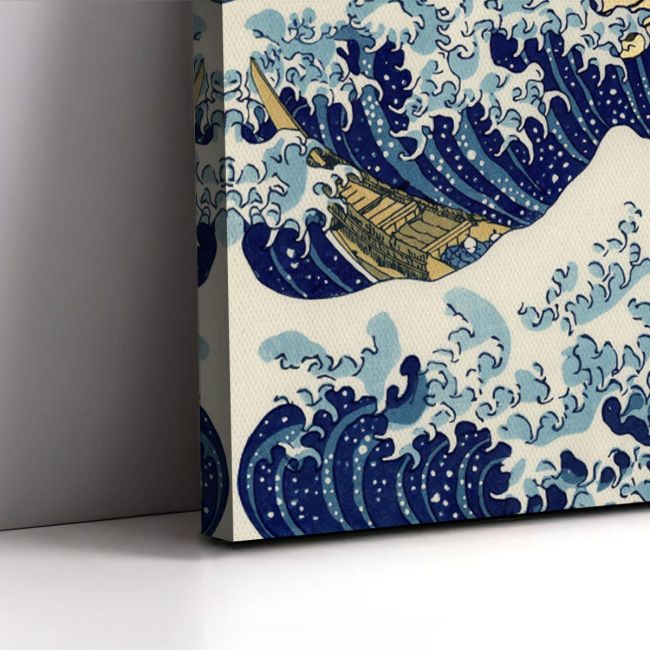 Πίνακας ζωγραφικής The great cookie wave reart (original Hokusai) Καμβάς τελαρωμένος Όψη 6