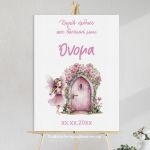 Canvas printwelcome to my baptism , Rainbow painted with clouds, personalized