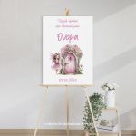 Canvas printwelcome to my baptism , Rainbow painted with clouds, personalized