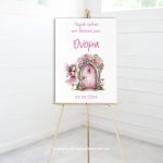 Canvas printwelcome to my baptism , Rainbow painted with clouds, personalized