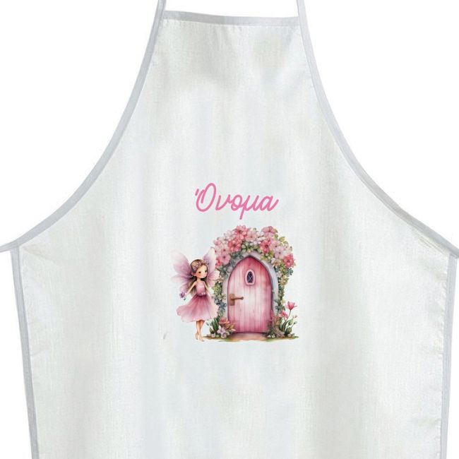 Christening apron printed for godparents, fairy magic door