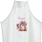 Christening apron printed for godparents, fairy magic door