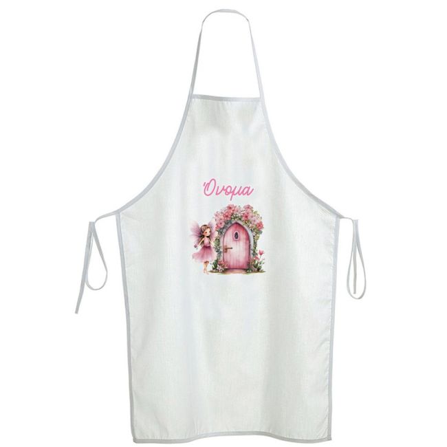 Christening apron printed for godparents, fairy magic door