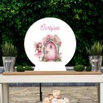 Wooden printed sign, Fairy with magic door