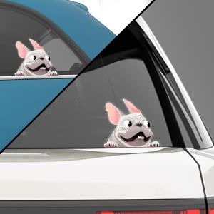 Αυτοκόλλητα αυτοκινήτου"Αστεία σκυλιά",White French Bulldog