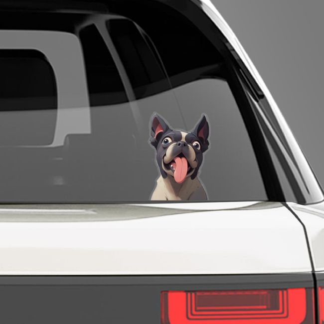Funny car sticker, French Bulldog