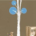 Αυτοκόλλητο τοίχου δέντρο, Design tree,  λευκό - γαλάζιο