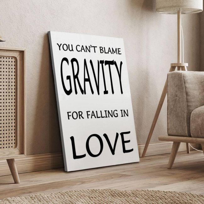 Canvas print You can't blame gravity for falling in love Framed canvas View 4