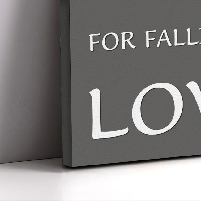 Πίνακας σε καμβά You can't blame gravity for falling in love Γκρι ροζ