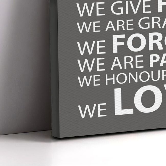 Canvas print In this home, house rules Gray brown