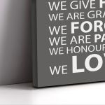 Canvas print In this home, house rules Gray brown