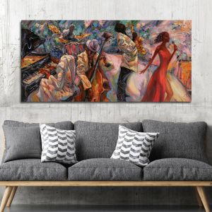 Canvas print Jazz night I, panoramic