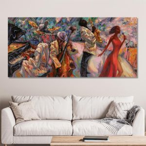 Canvas print Jazz night I panoramic Framed canvas View 1 2