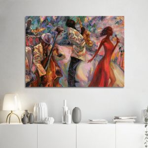 Canvas print Jazz band close up