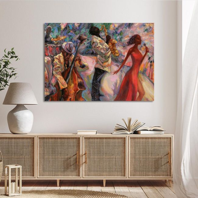 Canvas print Jazz band close up