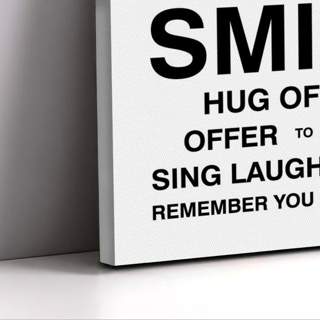 Canvas print Dream Big, house rules White Black