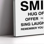 Canvas print Dream Big, house rules White Black