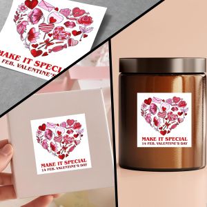 Sticker Valentines day, red heart personalized