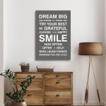 Canvas print Dream Big, house rules White Black