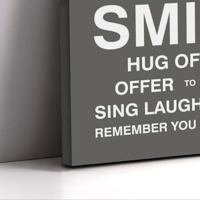 Canvas print Dream Big, house rules White Black