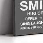 Canvas print Dream Big, house rules White Black