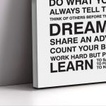 Canvas print Love one another, house rules White Black